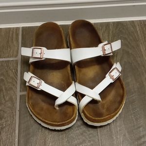 White birkenstock sandals